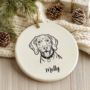 Personalized Weimaraner Dog Christmas Ceramic Ornament