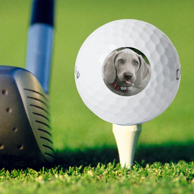 Personalized Weimaraner Dog Photo and Dog Name Golf Balls (Creator Uploaded)