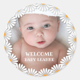Personalized Welcome New Baby Classic Round Sticker