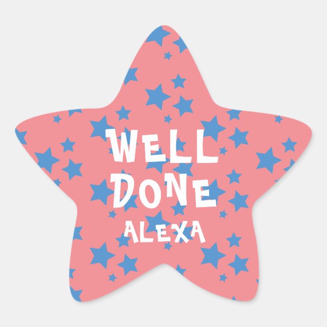 Personalized Well Done Teacher Encouragement  Star Star Sticker (Front)