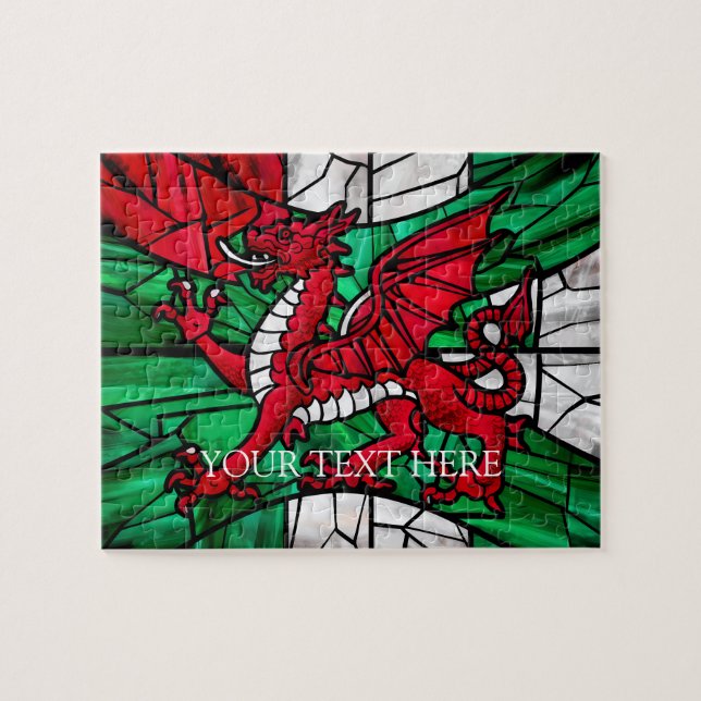 Personalized Welsh Red Dragon Designer Jigsaw Puzz Puzzle (Horizontal)