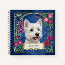 Personalized West Highland Dog Blue Notebook
