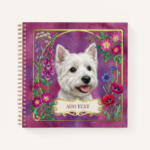 Personalized West Highland Dog Pink Notebook