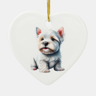 Personalized West Highland White Terrier Puppy Ceramic Ornament
