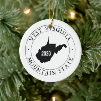 Personalized West Virginia Ceramic Ornament