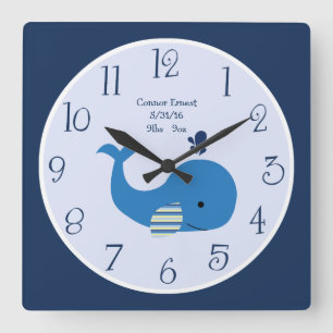 Personalized Whale Nautical Wall Clock