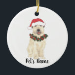 Personalized Wheaten Terrier Ceramic Ornament<br><div class="desc">Make the nice list this year with an ornament of your favorite wheaten terrier elf! For the sweetest gifts,  pair it with a matching art print or another item from my collection!</div>