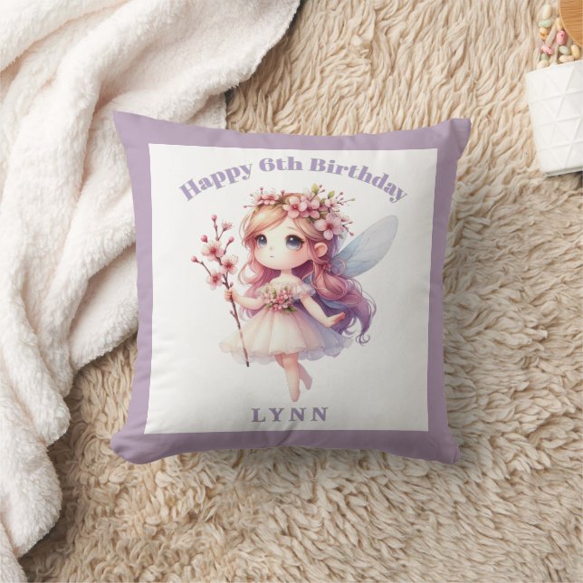 Personalized Whimsical Floral Fairy  Cushion (Blanket)