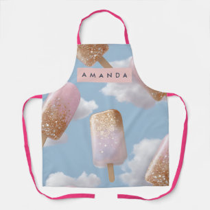 Personalized Whimsical Glitter Popsicle Pattern Ap Apron