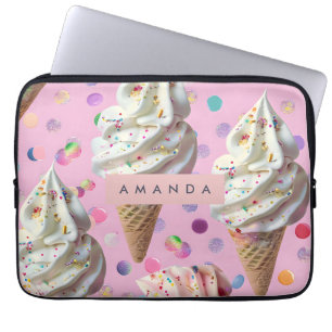 Personalized  Whimsical Pastel Ice Cream Dream  Laptop Sleeve