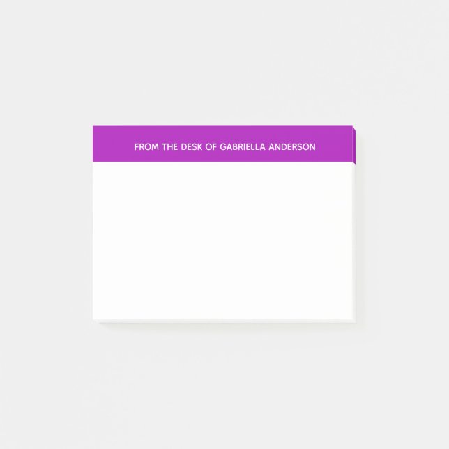 Personalized White and Purple Post-it Notes (Front)