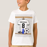 Personalized White Black Football Soccer Jersey