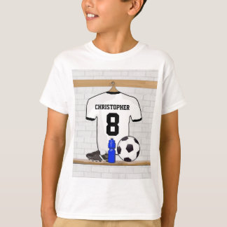 Personalized White Black Football Soccer Jersey T-Shirt