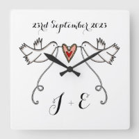 Personalized White Doves Wedding Gift Acrylic Squa