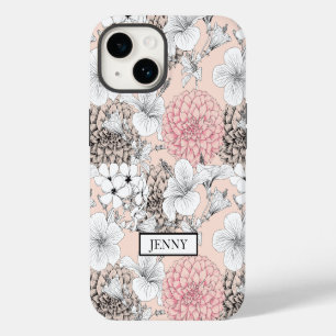 PERSONALIZED WHITE FLORAL WILDFLOWER IPHONE 14 CASE