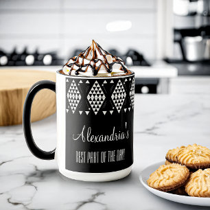 Personalized White Geometric Triangles  Mug
