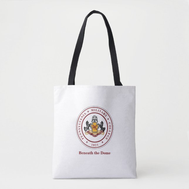 + PERSONALIZED White Tote Bag w/ PMC Seal (Front)