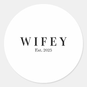personalized wifey anniversary gift classic round sticker