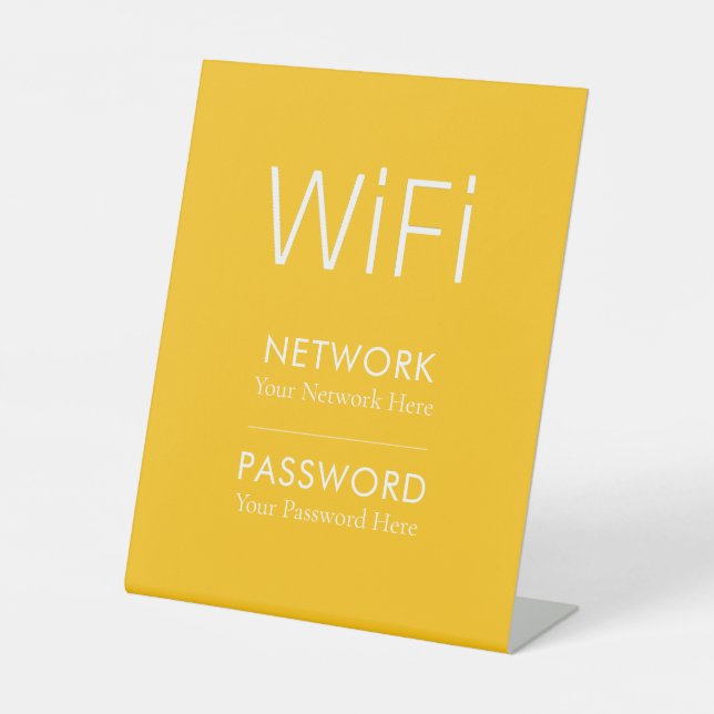 Personalized WiFi Password Pedestal Sign  (Front)