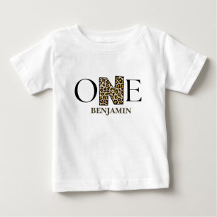 Personalized Wild One 1st Birthday Jungle Baby T-Shirt