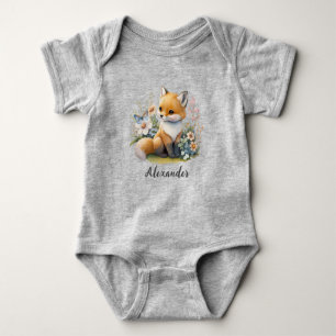 Personalized WILD ONE First Forest Fox Baby Bodysu Bodysuit
