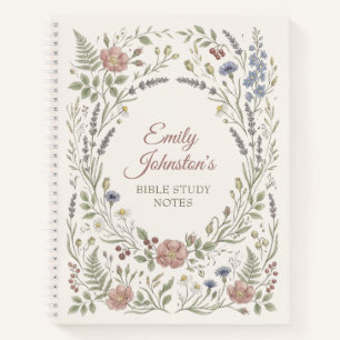 Personalized Wildflower Bible Study Notebook