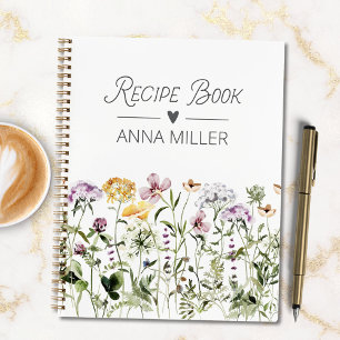 Personalized Wildflower Floral Garden Recipe Book