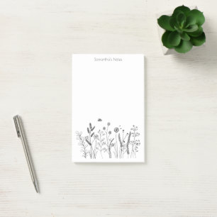Personalized Wildflower Post-it® Notes 4x6
