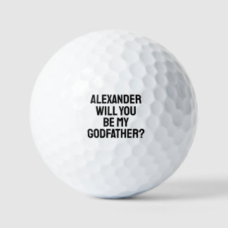 Personalized Will You Be My Godfather Proposal  Golf Balls