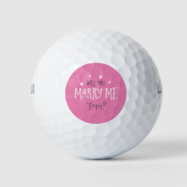 Personalized Will You Marry Me? Golf Balls (Front)