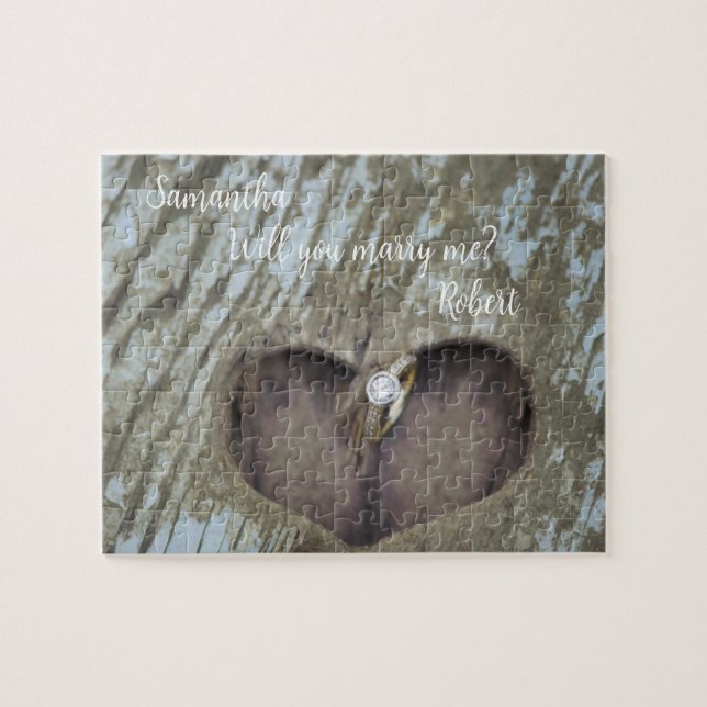 Personalized 'Will You Marry Me?' Hidden Message Jigsaw Puzzle (Horizontal)