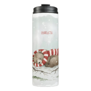 Personalized Winter Bear Tumbler – Sleeping Animal