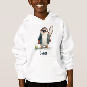 Personalized Winter Penguin Tennis Kid