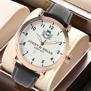 Personalized with his & her couple monogram  watch