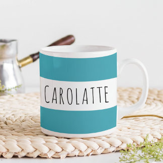 Personalized With Name Custom Turquoise Coffee Mug