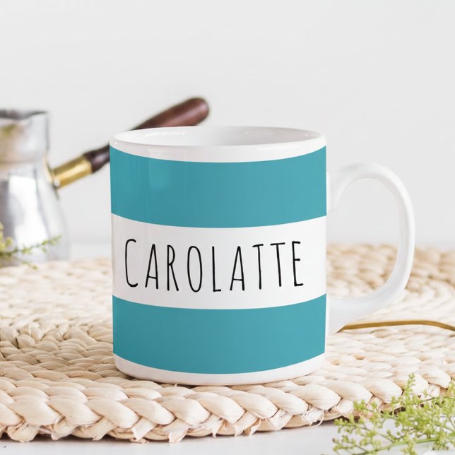 Personalized With Name Custom Turquoise Coffee Mug (Creator Uploaded)