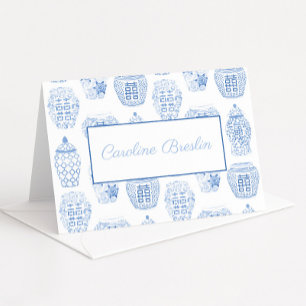 Personalized With Name Ginger Jar Stationery Thank You Card