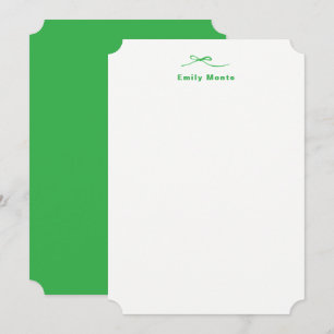 Personalized with Name Green Note Card with Bow