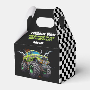 Personalized With Name Retro Monster Truck Favour Box