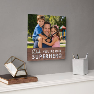 Personalized with Photo and Text Square Wall Clock