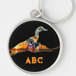 Personalized Wood Duck Key Chain, Duck Hunter Ring