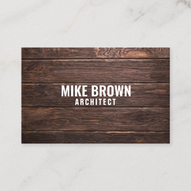 Personalized "Wooden Panels" (UK/Euro) Business Card (Front)