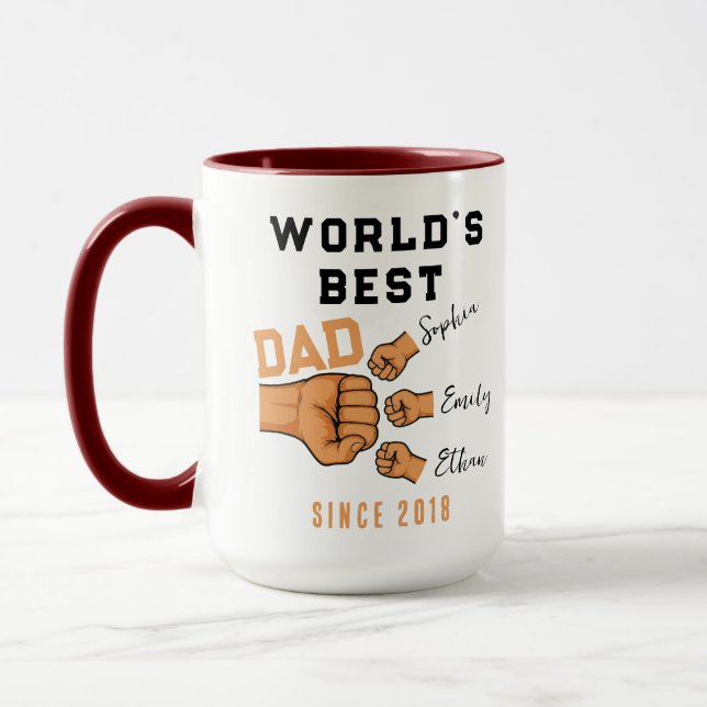 Personalized WORLD'S BEST Dad | Father’s Day Mug (Left)