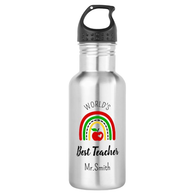 Personalized World's Best Teacher Water Bottle (Front)