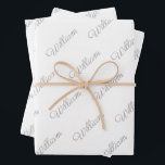 Personalized wrapping paper<br><div class="desc">Personalized wrapping paper gray on white.</div>