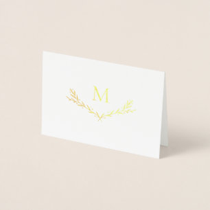 Personalized Wreath Monogram Initial Foil Card