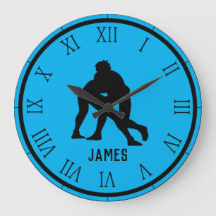 PERSONALIZED Wrestling  Large Clock
