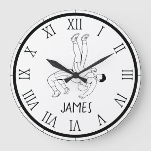 PERSONALIZED Wrestling Large Clock