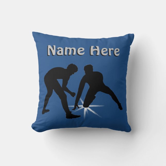 PERSONALIZED Wrestling Pillow Your TEXT and COLORS (Front)