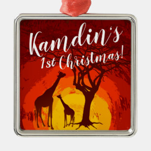 Personalized XMAS Ornament African Safari Giraffe